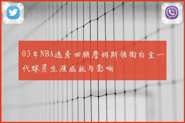 03年NBA选秀回顾詹姆斯领衔白金一代球员生涯成就与影响
